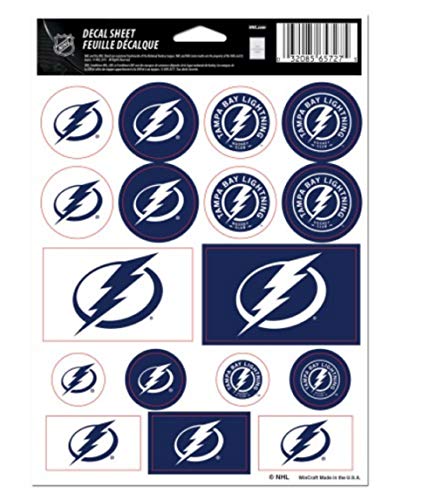 Autocollants vinyle NHL Tampa Bay Lightning WinCraft planche 12,7x17,8 cm