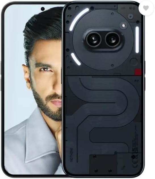 Nothing Phone (2a) 5G (Black, 8GB RAM, 256GB Storage) | 6.7" AMOLED Display | 50MP (OIS) + 50 MP | 32 MP Front | Mediatek Dimensity 7200 Pro Processor | Glyph Interface | 45 W Charging 100% in 59 mins