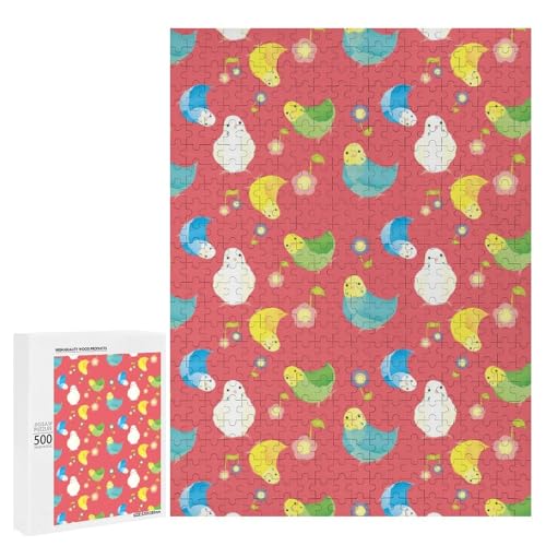 インコペット柄 ジグソーパズル マイクロピース 500ピース パズル プレゼント 誕生日 クリスマス おしゃれ インテリア 壁飾り （52 X 38 Cm）