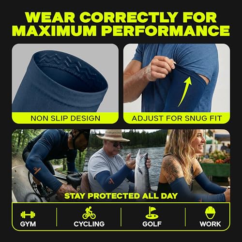 Image of ARMORAY Arm Sleeves for Men or Women - Compression Warmers to Cover Tattoo - for Basketball Golf Running Football Cycling or Sun Protection