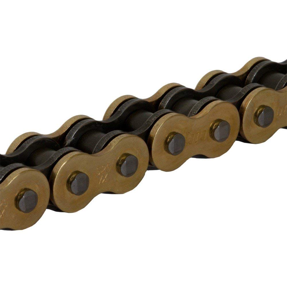 DID Cadena 525VX3 (Oro y Negro) - Longitud: 116 eslabones con unión remachada (ZJ)