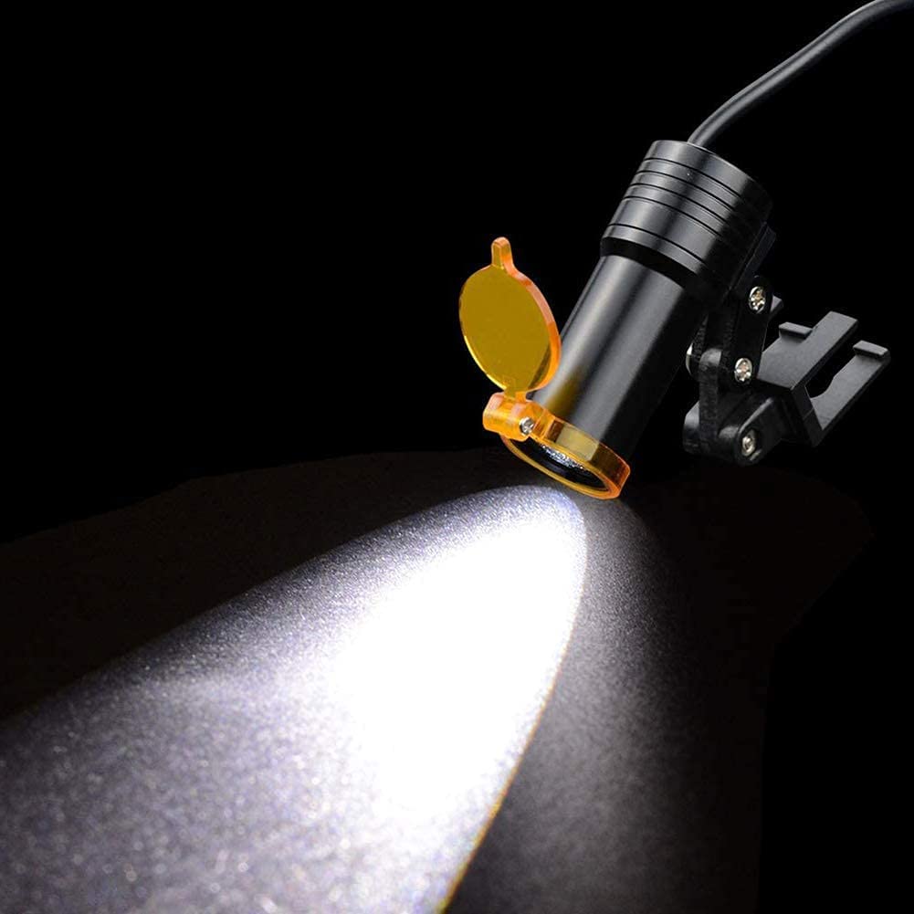 Lenti d'Ingrandimento Dentali, Lenti d'Ingrandimento Binoculari Chirurgiche Dentali 3,5X420 Mm in Vetro Ottico con Filtro E Lampada Frontale A LED da 5 W. La Bellezza Viene da sé.