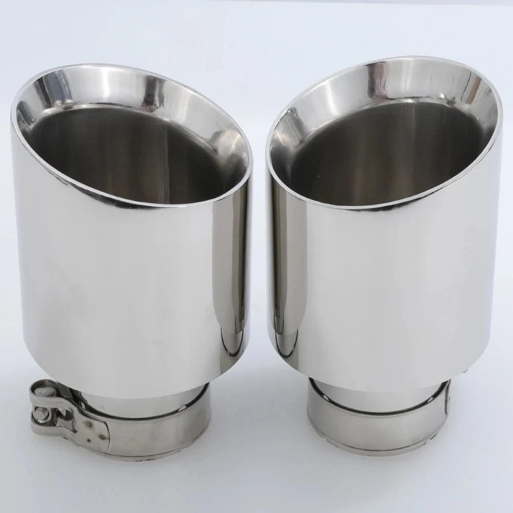 Rura wydechowa samochodu 1 sztuka 304 stal nierdzewna uniwersalny układ wydechowy koniec chromowana rura + końcówka wydechu samochodowego(51MM IN 89MM OUT)