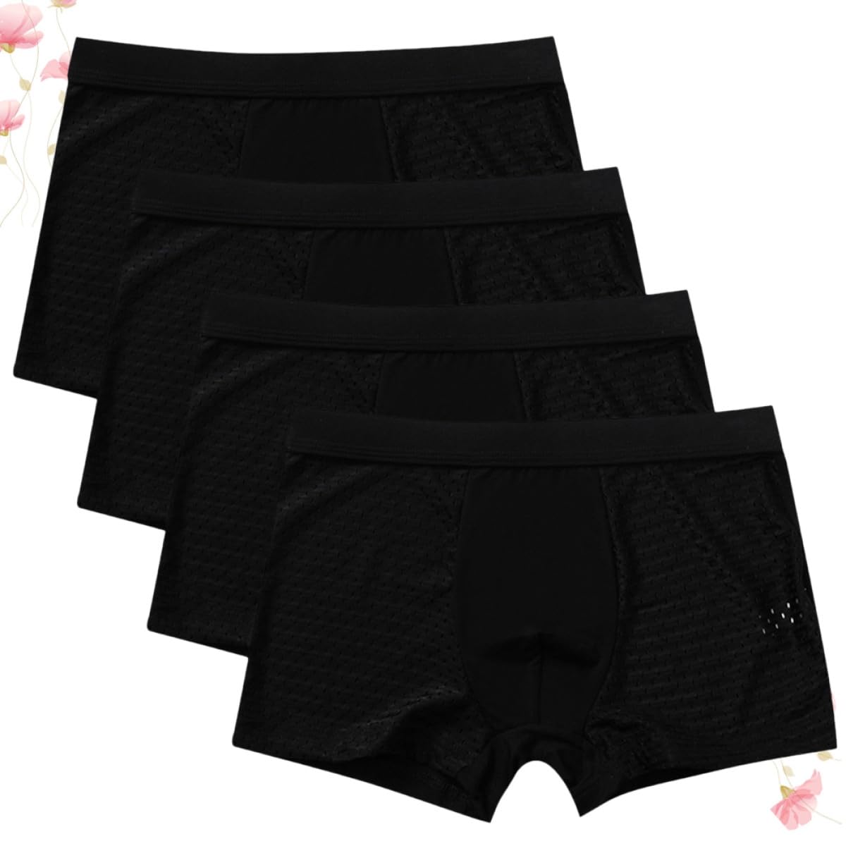 BESTonZON 4 Pezzi Slip Traspiranti da Uomo Mutande da Uomo Black
