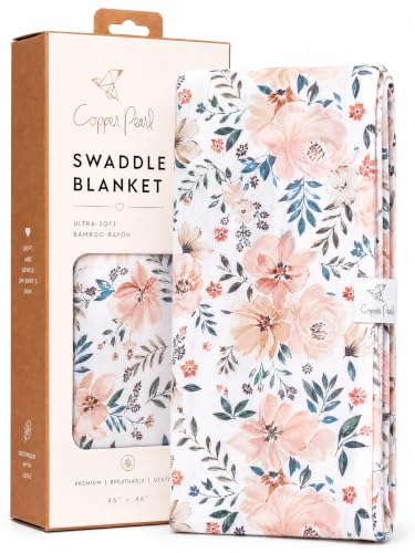 Image of Copper Pearl Swaddle Blankets for Newborns | Soft Stretchy Receiving Blankets for Boys and Girls | Large 46 x 46 Inch Baby Blankets | Lightweight and Breathable Swaddles | Autumn