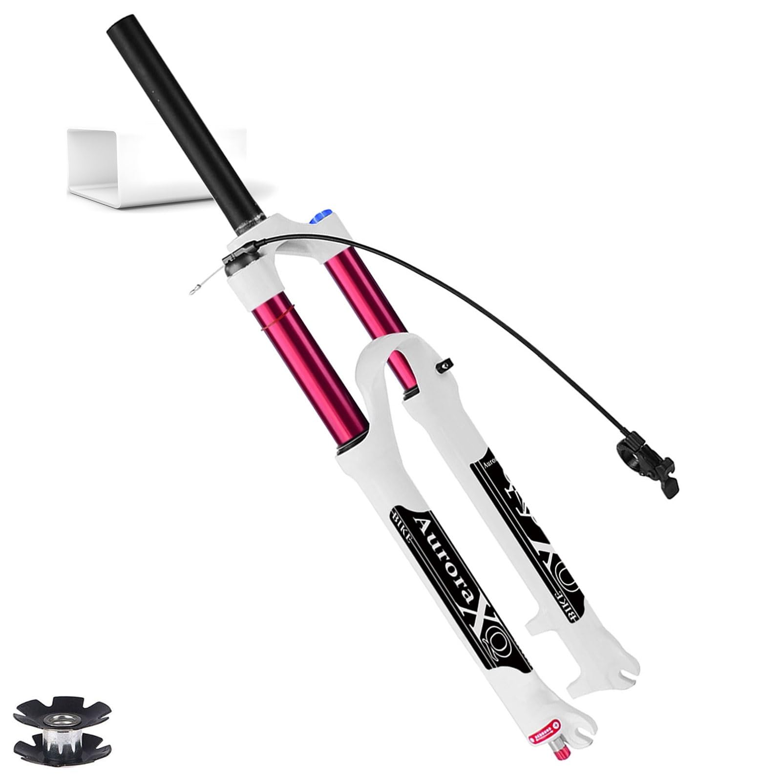 XGSUZNE AuroraXQ 26 27.5 29 Inch Mountain Bike Suspension Fork, 140mm Travel Straight/Tapered Rebound Adjust Magnesium Alloy Bicycle Front Forks for MTB