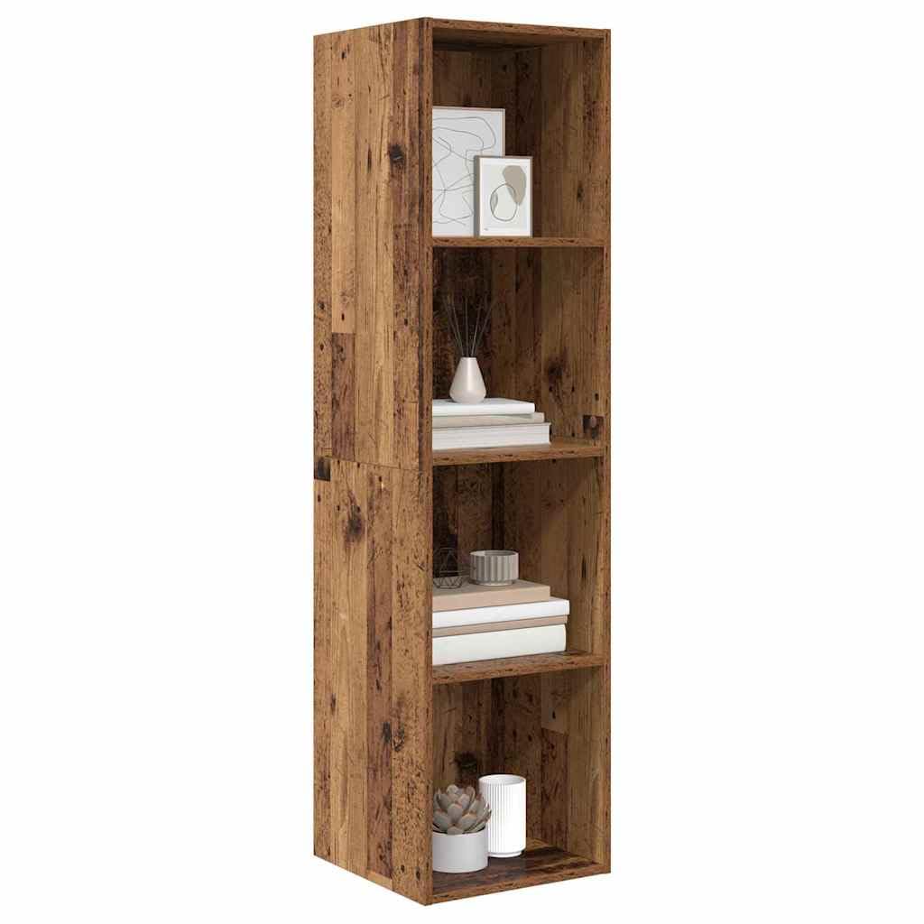 TV-Schrank Altholz Optik, 37x37x142,5 cm Holzwerkstoff, Wandmontage, schwebend, für Wohnzimmer, Schlafzimmer, Entertainment Center, Media Console