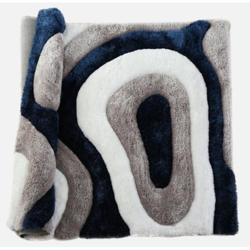 Image of Handmade Shaggy Pure Microfiber Smooth & Anti-Skid Carpets for Bedroom & Living Room, 2 inch Thicknesss Size- 5X8 Feet