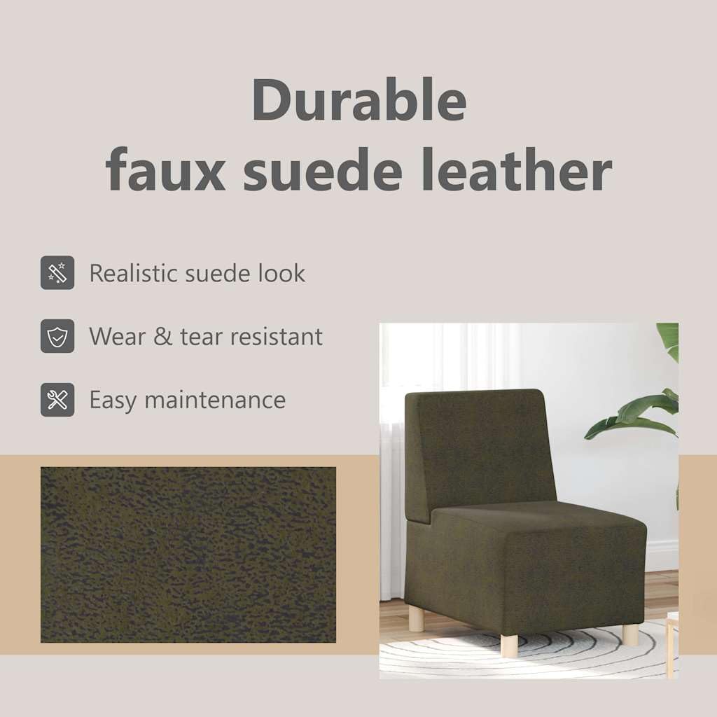 vidaXL Modułowa sofa bez podłokietników Zielony wojskowy