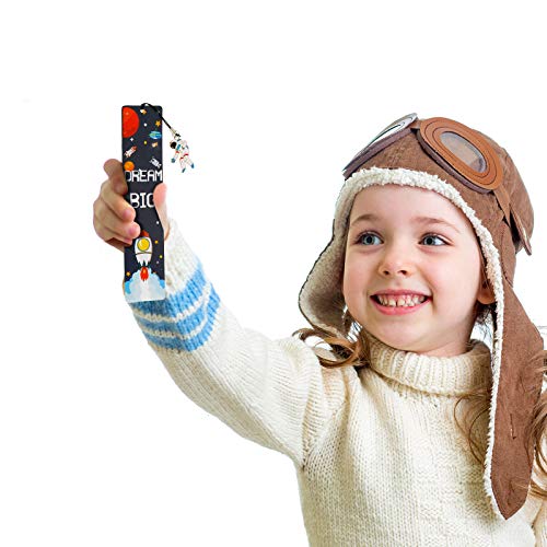 Space Theme Bookmarks With Metal Charms Planet Rocket Space Ship Theme Colorful Bookmarks Inspirational Quotes Bookmarks Cards For Space Party Favors Kids Boys Girls Adults Encouragement(24 Pieces) #TOP4