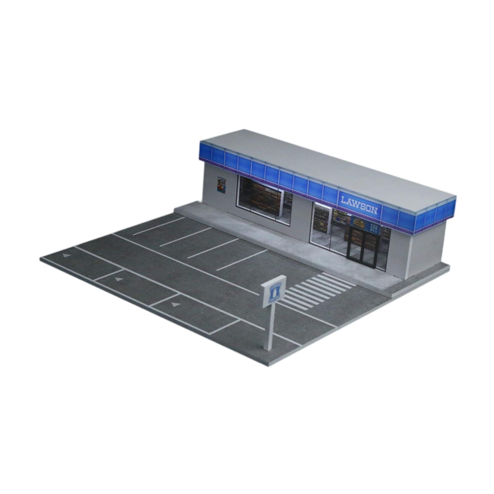 Gablota na modele samochodów odlewanych ciśnieniowo w skali 1/64 z oświetleniem na miniaturowe lalki i figurki akcji