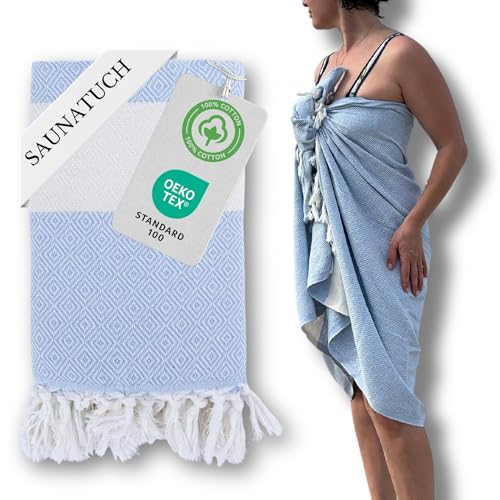 Hatchka Saunatuch Hamamtuch groß 100×180 – Saunakilt Damen, Saunatuch 100% Baumwolle, Saunahandtuch & Sauna Zubehör schnelltrocknend, Dünnes Strandtuch XXL, Badetuch, Beach Towel, Strandlaken., 13.99 €