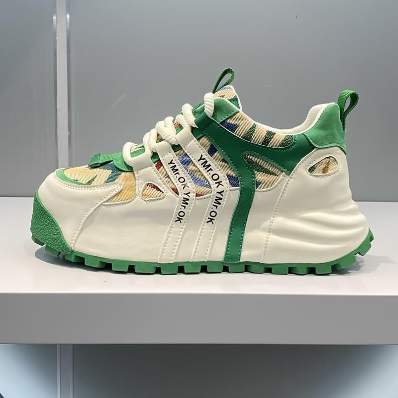 Men’s Retro Platform Sneakers – Breathable Lace-Up Casual Shoes with Thick Cushioned PVC Sole | Low-Top for Walking, Travel & Daily Wear2