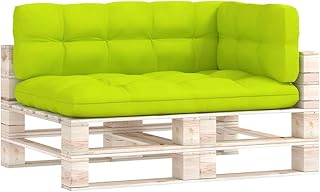 vidaXL 2X Cuscini per Divano su Pallet Spessi Eleganti Morbidi Resistenti Arredi per Esterni Tessili Decorativi Verde Brillante in Tessuto Poliestere