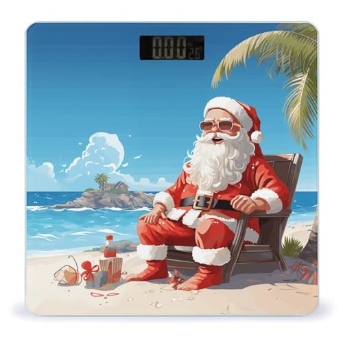Báscula digital de baño con diseño Santa Claus y pantalla LCD