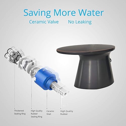 Miniatura 3 de Wovier Grifo de lavabo de baño de cascada negro mate, grifo de lavabo de latón de dos manijas y tres agujeros, grifo mezclador de lavabo de 8 a 16