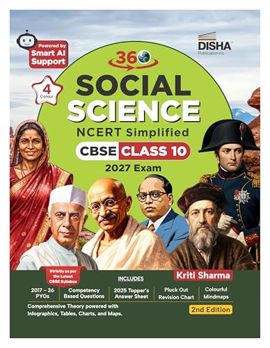 Image of Disha 360 Social Science NCERT Simplified CBSE Class 10 for 2027 Exam 2nd Edn | 4 color Concepts & Question Bank by Kriti Sharma| Theory, PYQs, Competency & NCERT Questions | SST Class 10 CBSE Book