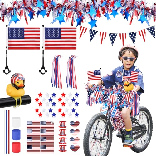 4th of July Bike Decorations for Kids Parade Patriotic Bicycle Decor