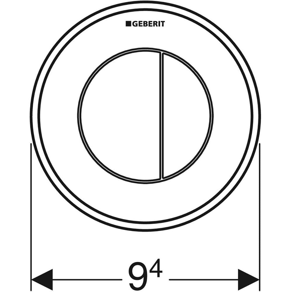 Geberit - Pulsador A Distancia Geberit Serie 01, Neumático, Para Doble Descarga, Para Cisterna Empotrada Sigma 8 Cm, Pulsador Empotrado: Blanco Alpino (116.043.11.1)