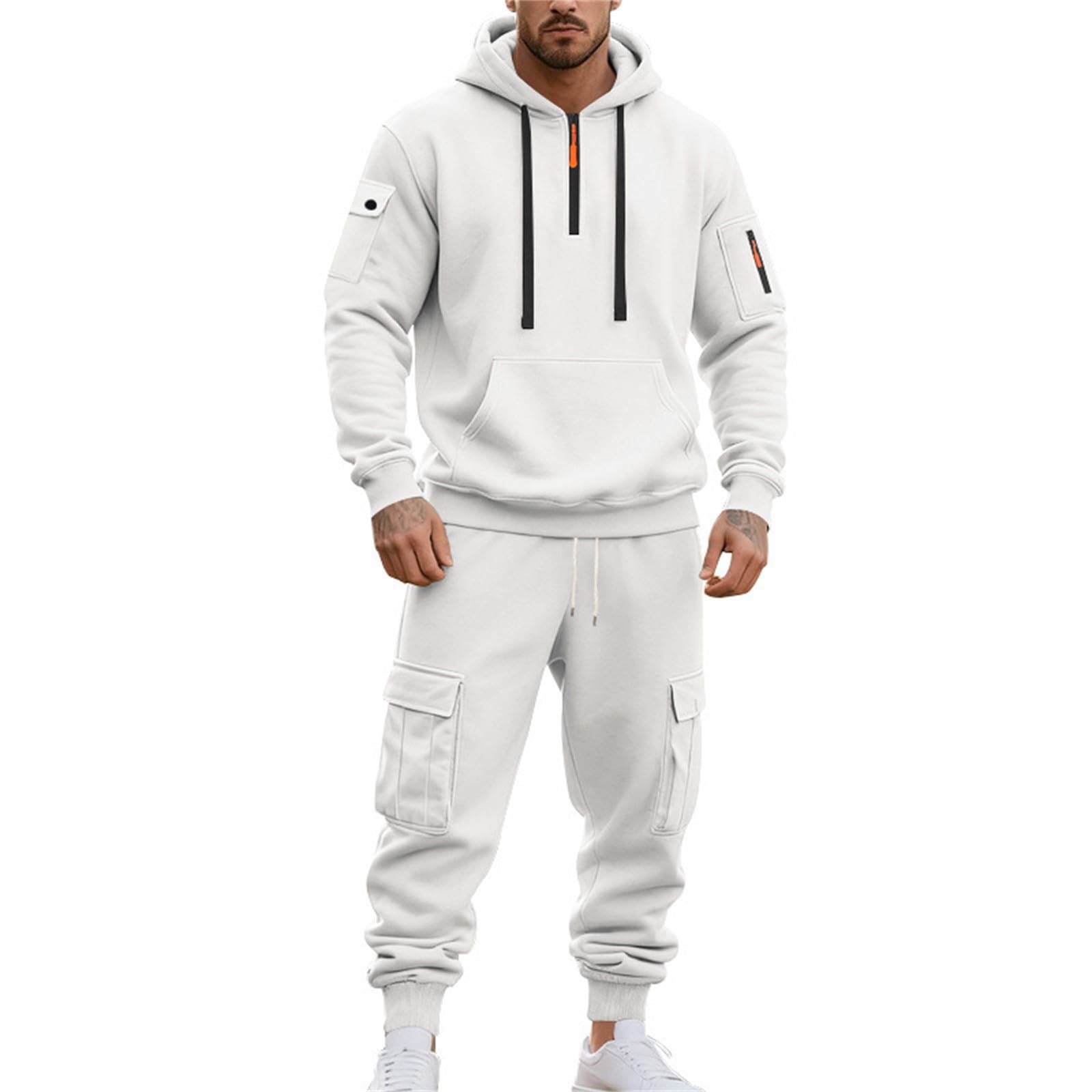 Tuta Uomo Completa Invernale Tute da Ginnastica Uomo Felpa con Cappuccio | Completo Set Tracksuit Suit Casual Sportivo Tute Felpa Da Lavoro Taglie Forti Firmate Tuta Ginnastica Casa Running Outwear