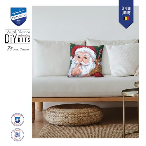 Point de croix complet Vervaco kit coussin 40 x 40 cm canevas facile