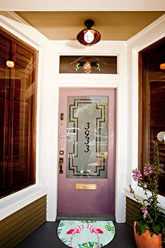 Why Decor Half Round Door Mat Indoor Flamingo Entrance Rugs With Tropical Leaves Half Circle Rug Outdoor Half Moon Rug Entryway Rug Half Round Rug Front Door Mats Rubber Welcome Doormat (Flamingos) #TOP5