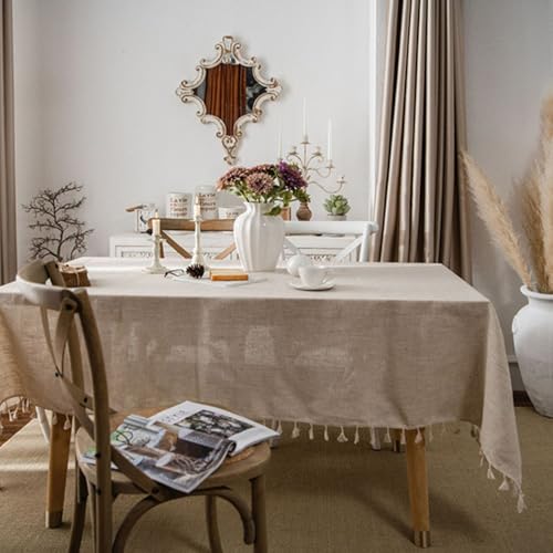Nappe en lin réutilisable et lavable pour table de salle à manger