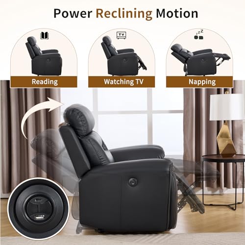 Sillón reclinable eléctrico clásico negro miniatura 4