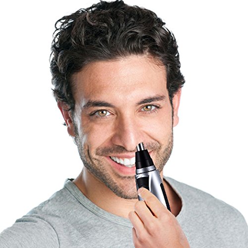 Aparelho Aparador Pelos Portatil Nariz Nasal Ouvido Auricular Orelha Cor Cinza com Preto Cortador Hi