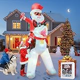 8ft Santa Claus Riding Husky Inflatable