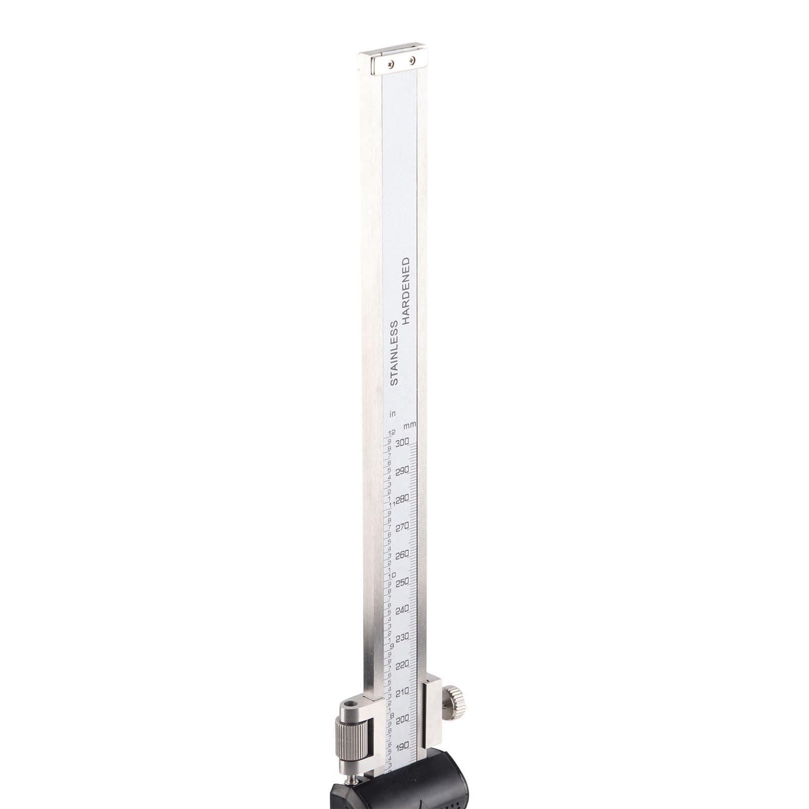 Fafeicy Misuratore di Altezza Elettronico, Strumento di Misurazione Digitale in Acciaio Inossidabile per Lavorazioni Meccaniche, Gamma 0-300 Mm/0-11,8 Pollici, Precisione 0,01 Mm, Ideale per
