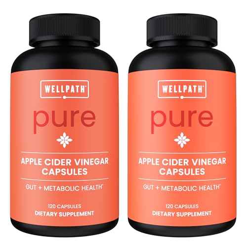 Image of Pure Apple Cider Vinegar Capsules with the Mother 1500mg - ACV Pills for Gut Health, Digestion & Metabolic Support - Raw, Unfiltered, Vegan & Non-GMO Apple Cider Vinegar Supplement, 240 Ct