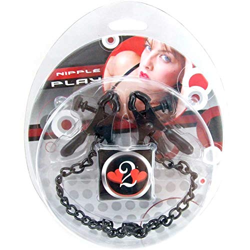 Heart 2 Heart Nipple Clamps Plier with Chain, Black