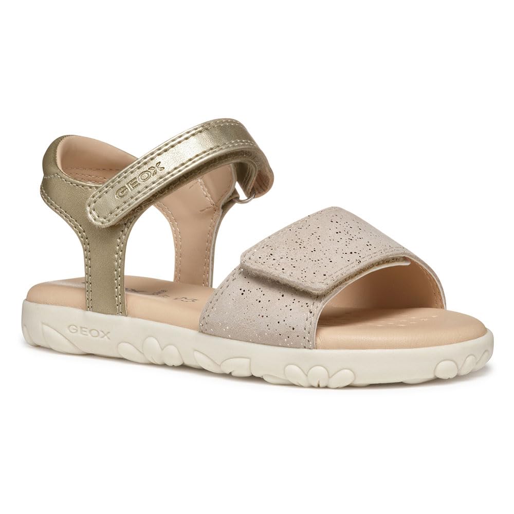 Geox J Girl's Haiti Sandal, Lt Gold, 1.5 UK