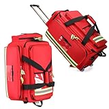 Wsexyy Bolsa Médica con Ruedas, Bolsa De Traumatología De Gran Capacidad con Ruedas, Material De Tela Oxford 1800D, Interior con Múltiples Bolsillos, Patas Antideslizantes, Tiras Reflectantes
