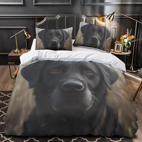 Housse de couette 3D imprimé Labrador microfibre douce 200x200