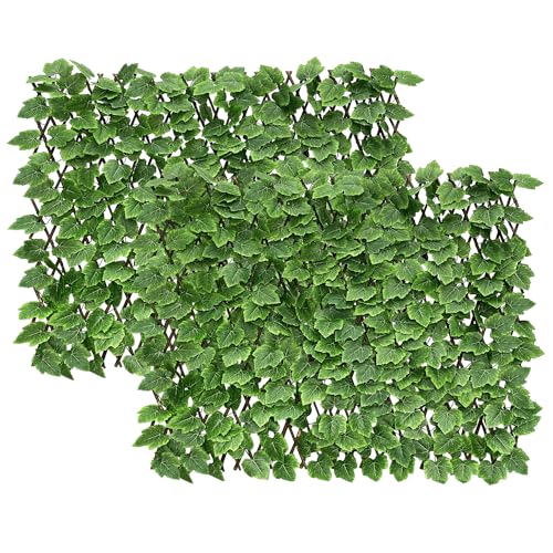 Expandable Faux Ivy Fence Privacy Screen Stretchable Artificial Hedge Single