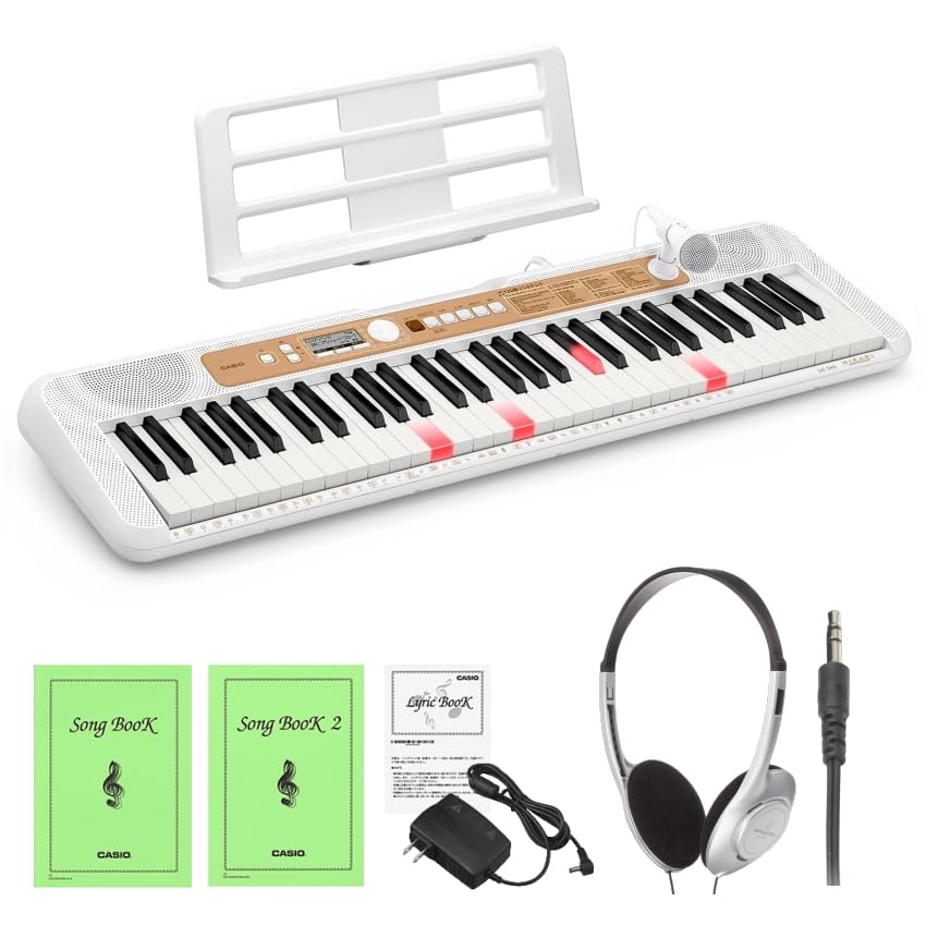 Amazon | カシオ キーボード LK-340 ヘッドフォン付き 光る鍵盤 光ナビ