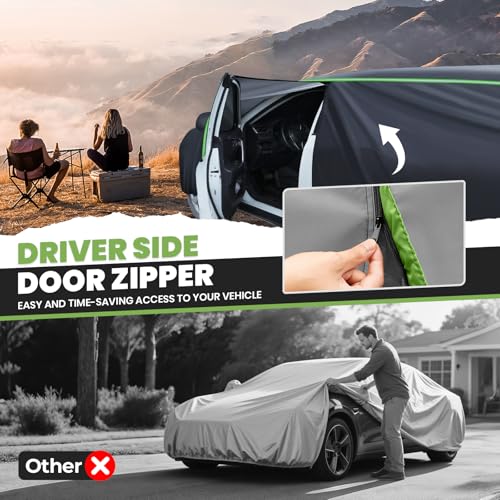 Image of Cartist 420d Car Cover Fits for Ford Maverick 2021-2026, All Weather Car Covers Outdoor for Maverick Accessories, Waterproof, with Zipper & Reflective Safety Strips