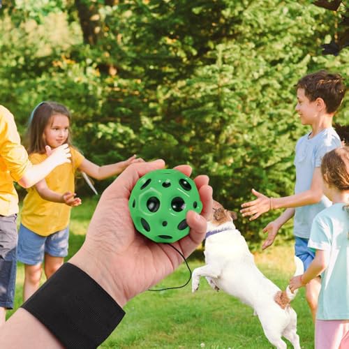 4 Stück Wurfball mit hohem Rückprall, Handgelenkball mit Seil, elastischer Handgelenkball, Rückprallball zum Training der Reaktionsfähigkeit, Hand-Auge-Koordinationstrainingsgerät für Fußball