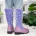 baby snow boots Girl Winter Boots 2025 Winter Fashion Western Sparkly Glitter Knee High Outdoor Sequins Riding Shoes with Side Zipper Purple