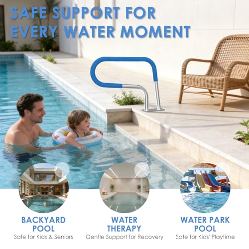 Barandal para piscina de 32x23 pulgadas acero inoxidable miniatura 5