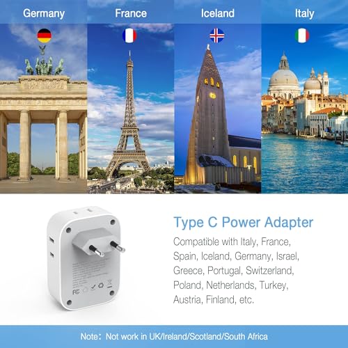 Tessan TS-161-EU-C European Travel Plug Adapter Usb C thumb #1