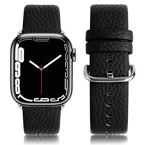 Wristitani kompatibel mit Apple Watch Armband 41mm 40mm, Lederband Ersatzband mit Edelstahl-Verschluss für Damen Herren, Klassische Leder Armbänder für iWatch 8/7/6/5/4 /SE Armband Cover