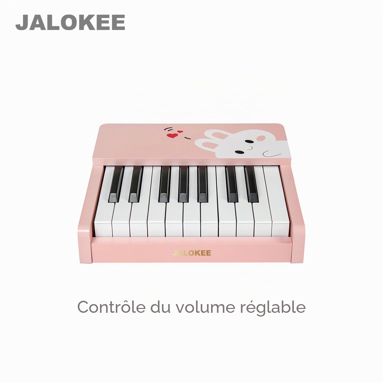 Clavier de Piano pour enfants, Piano numérique 18 touches, Mini cadeau d’instrument éducatif de musique, jouet en bois pour les tout-petits filles garçons (Rose)
