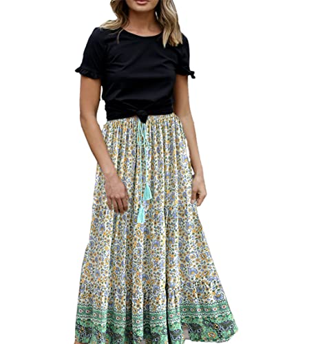 Robe maxi imprimé floral style hippie chic pour femme Hndudnff taille 44 EN8