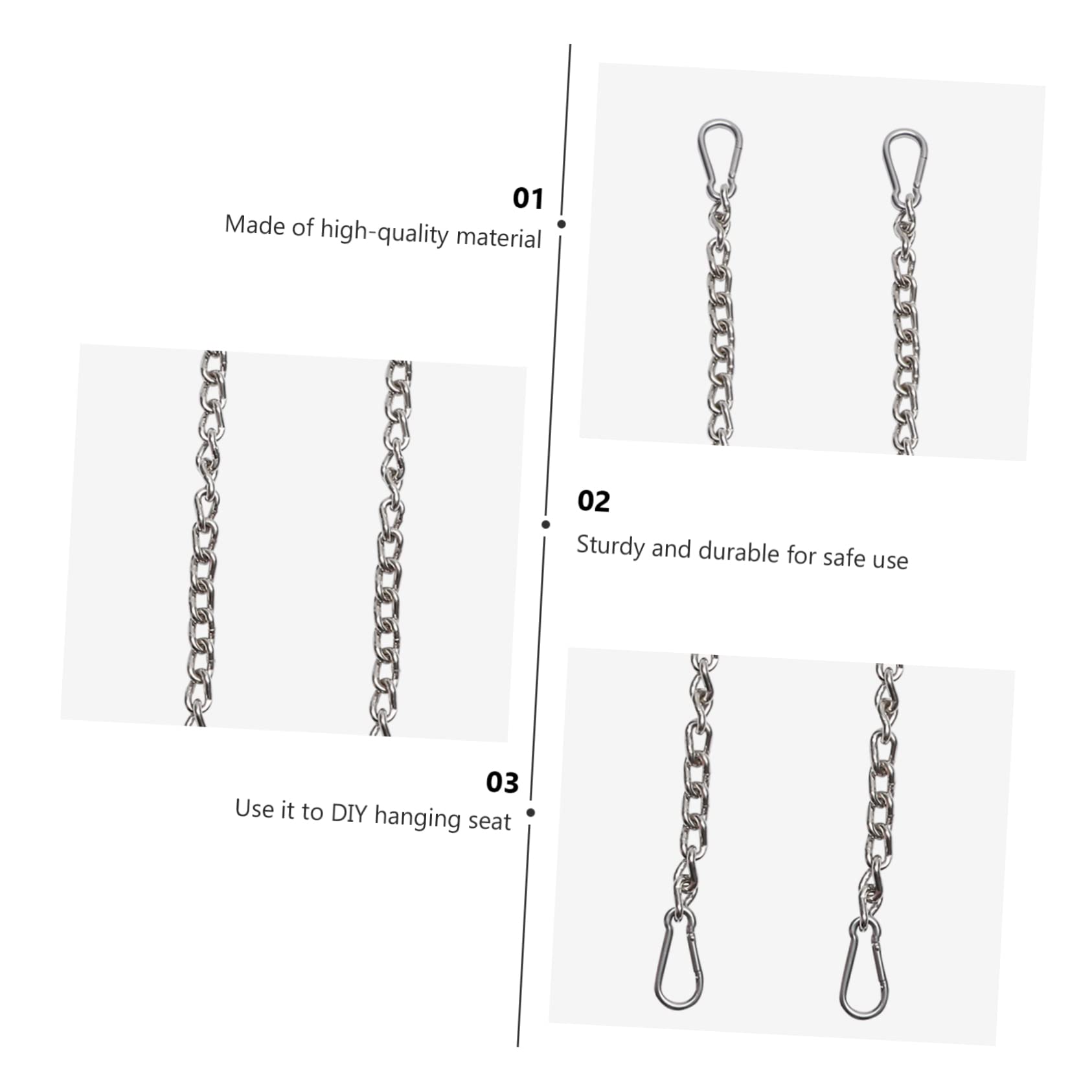 Yardwe 2pièces Sangle Extension pour Hamac Extérieur Chaînes Utiles Sangles De Suspension pour Hamac Kit De Suspension Extension Accessoires pour Balançoire