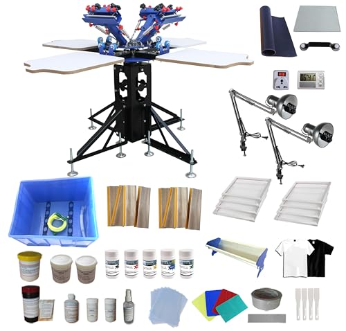 4 Color 4 Station Screen Printing Kit Screen Printing Assembly Screen Drying Cabinet