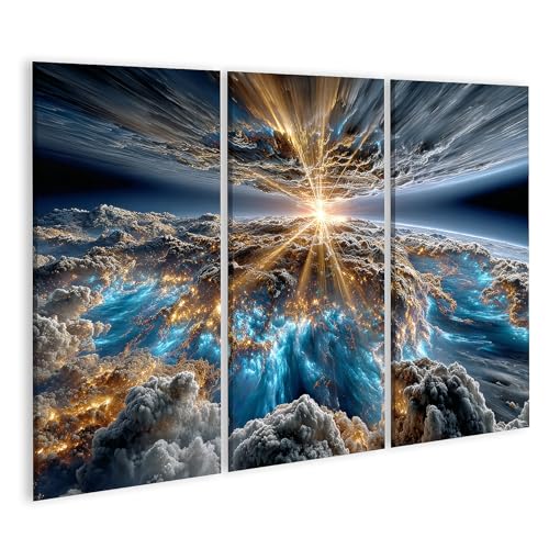 Nébuleuse interstellaire triptyque Edition O2 impression toile islandburner