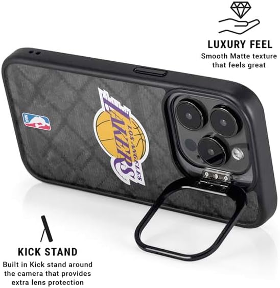 Skinit Kickstand Phone Case Compatible with iPhone 16 Pro Max - Officially Licensed NBA Los Angeles Lakers Dark Rust Design